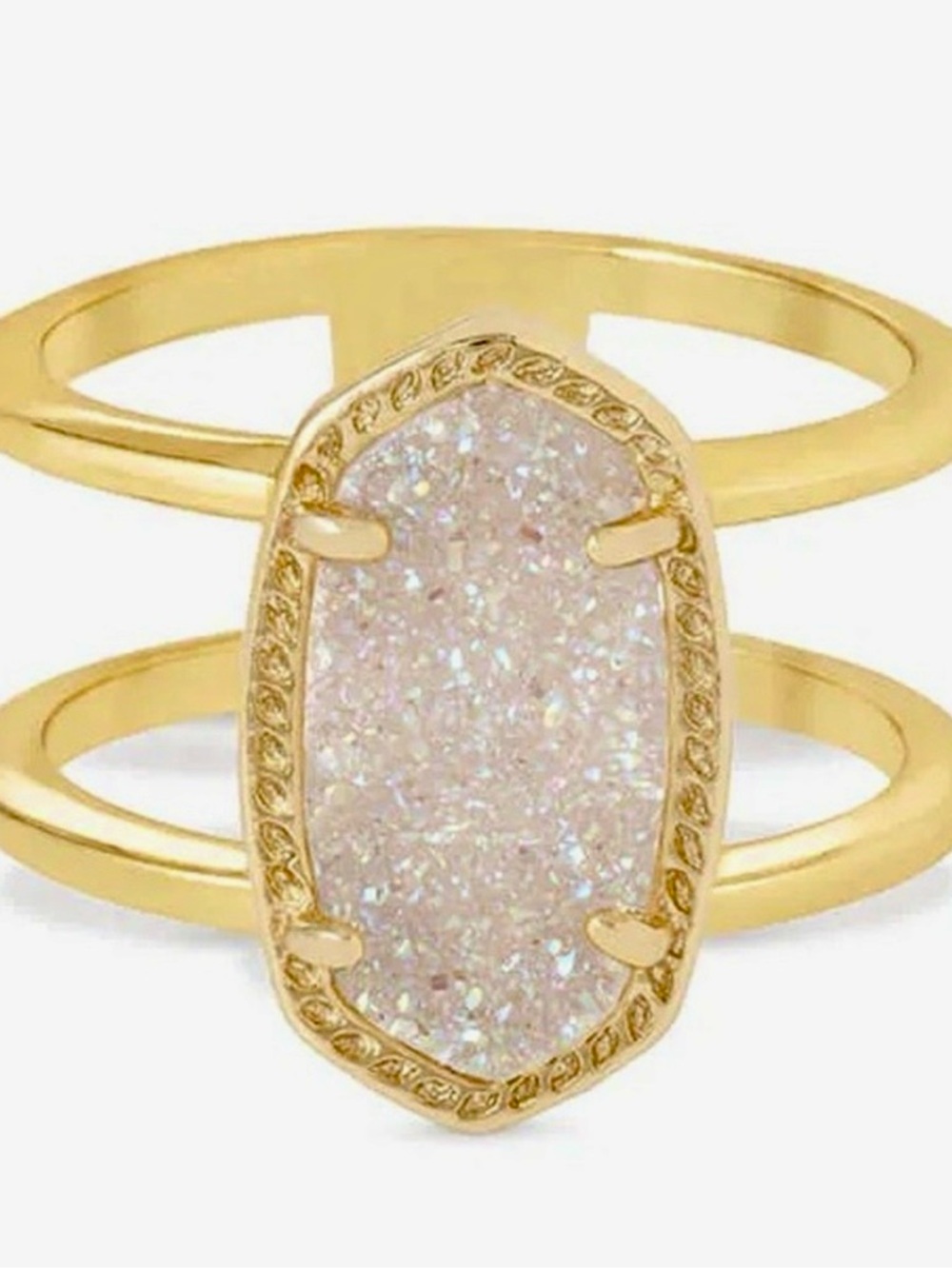 NEW Kendra Scott IRIDESCENT Double-Band Elle Ring Gold - Picture 4 of 4